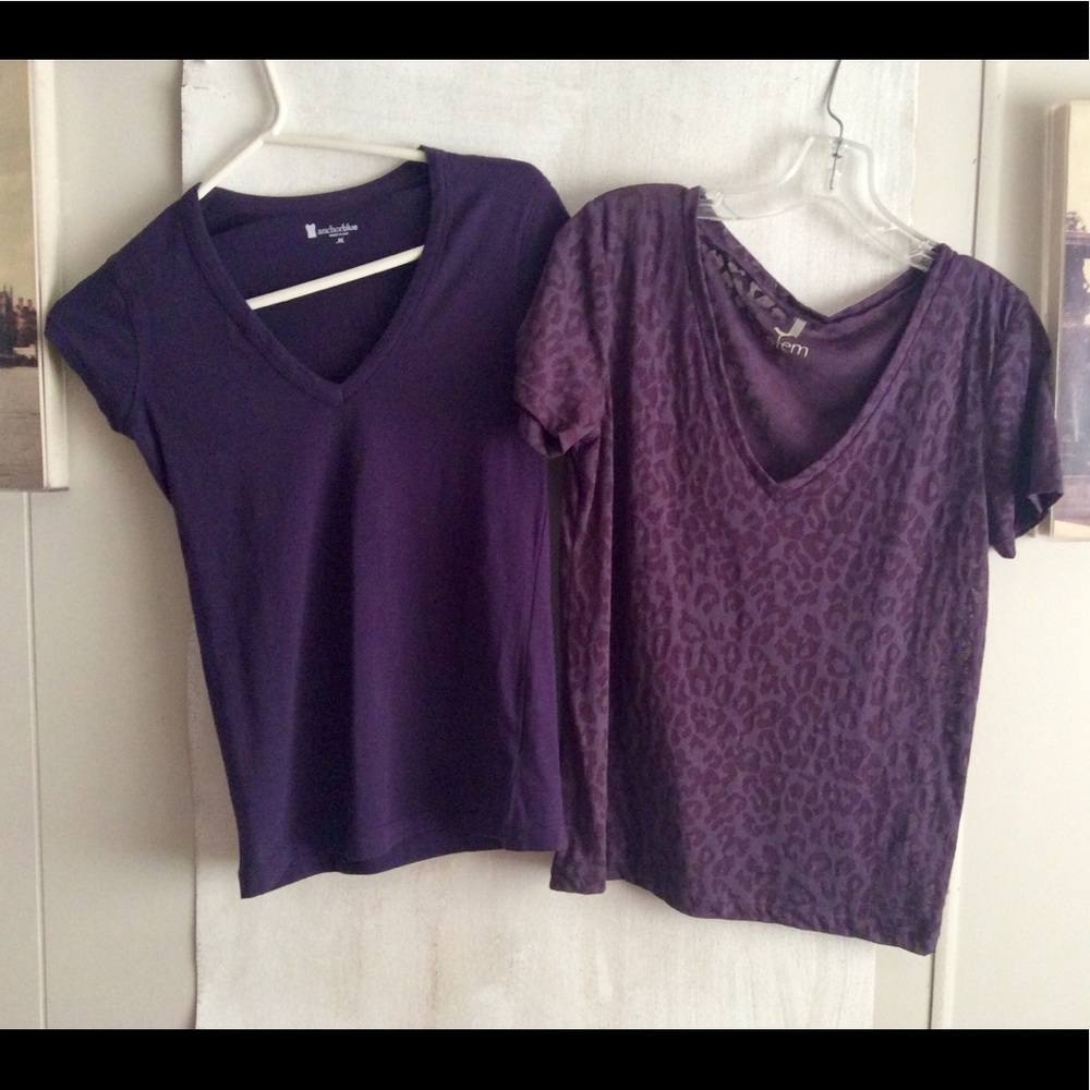 2 Purple V-neck T-Shirts for the Price of 1 s: Sml